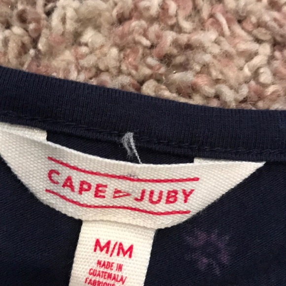 Cape Juby Navy w/ Daisies Knot Shirt - Picture 4 of 5